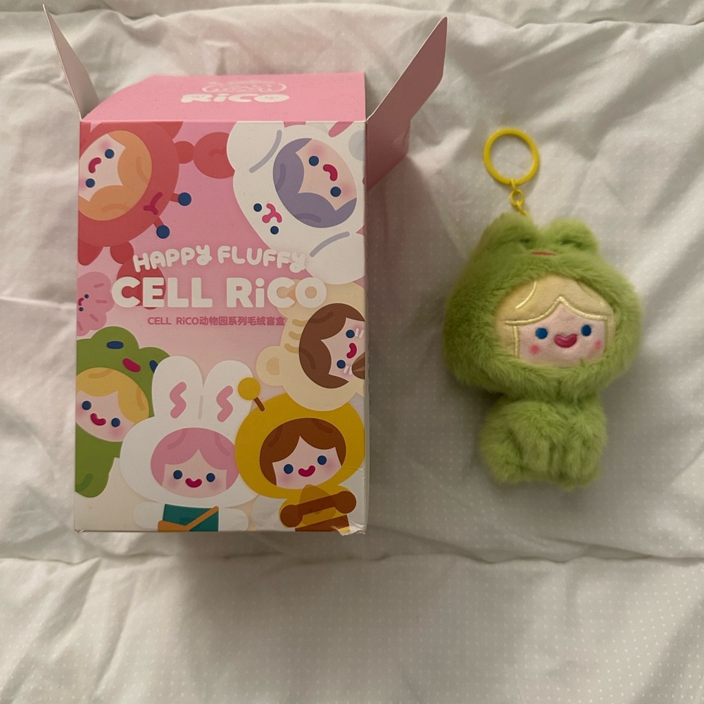Cell Rico Green Plush Keychain